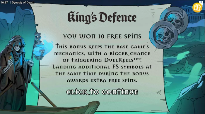 Dynasty of Death - launching King's Defence Free Spins